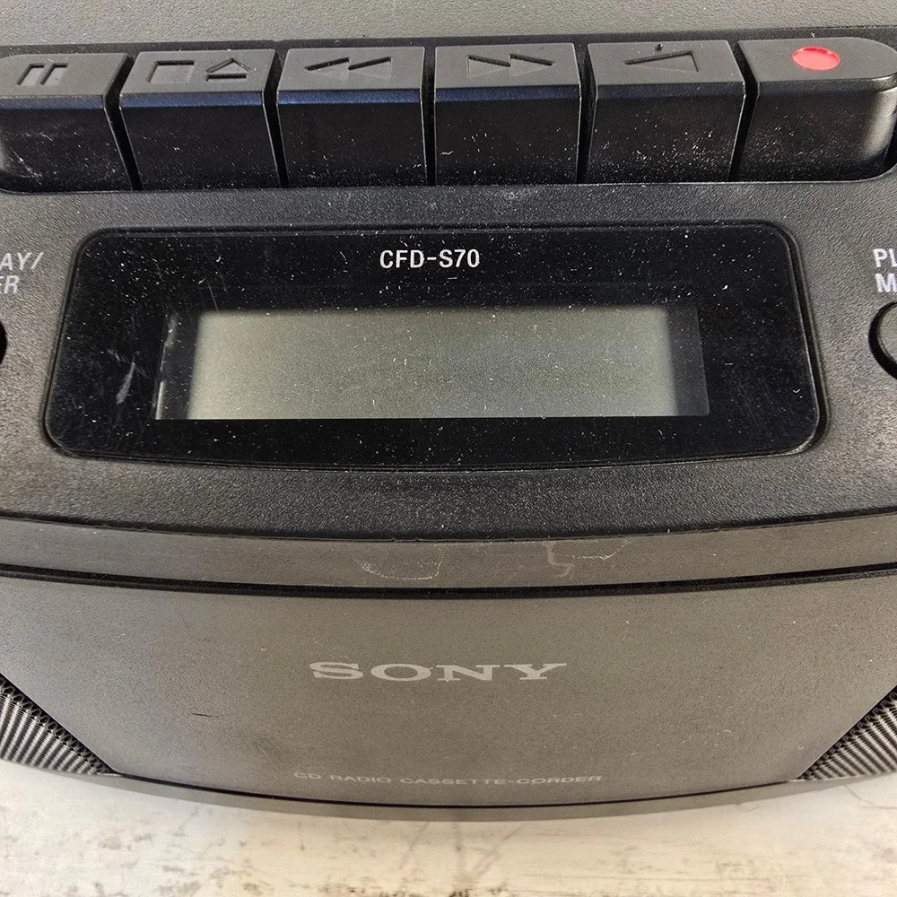 TESTED Sony CFD-S70 Portable CD Player Cassette Radio Boombox Black Mega Bass